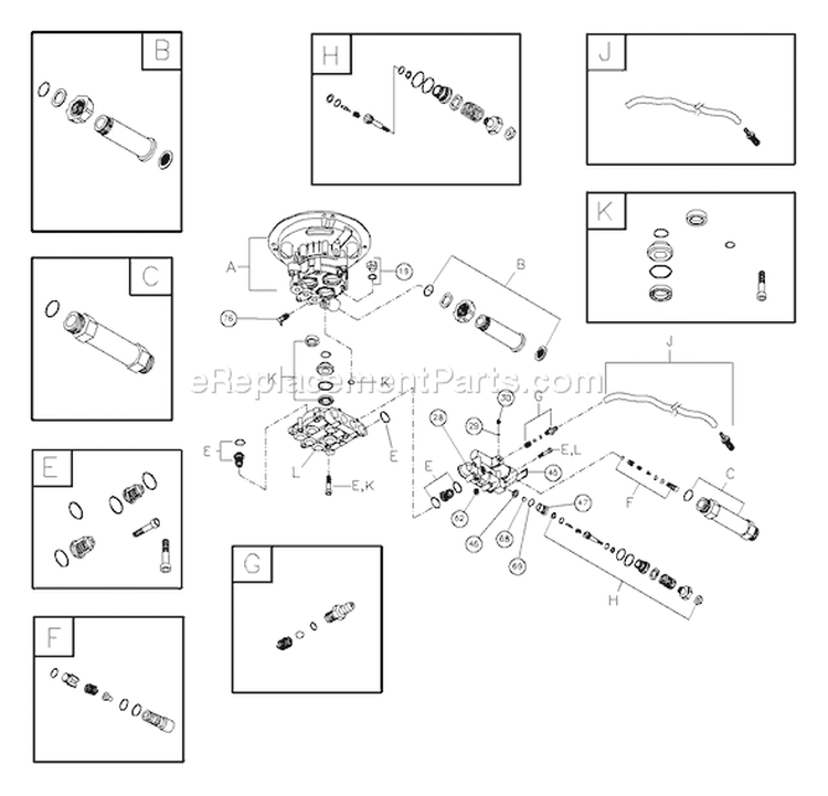Page B Diagram and Parts List for 020244-0  Briggs and Stratton Pressure Washer